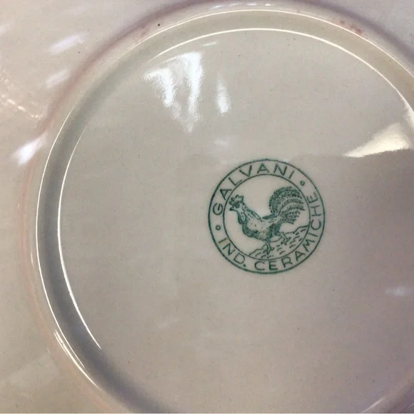 Set of 8 Majolica pottery plates leaf design Galvani Ceramiche Italy - Picture 7 of 8